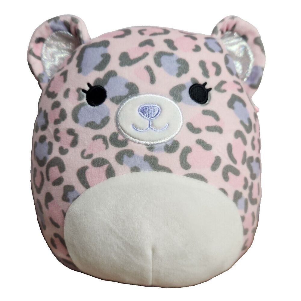 Squishmallow Dallas The Leopard 2022 Pink Gray Purple Iridescent Ears Inside 8in